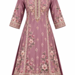 Dusty Mauve Floral Printed A-Line Kurti